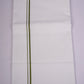 SD-12 WHITE DOUBLE DHOTI  3.70 MTR - Green