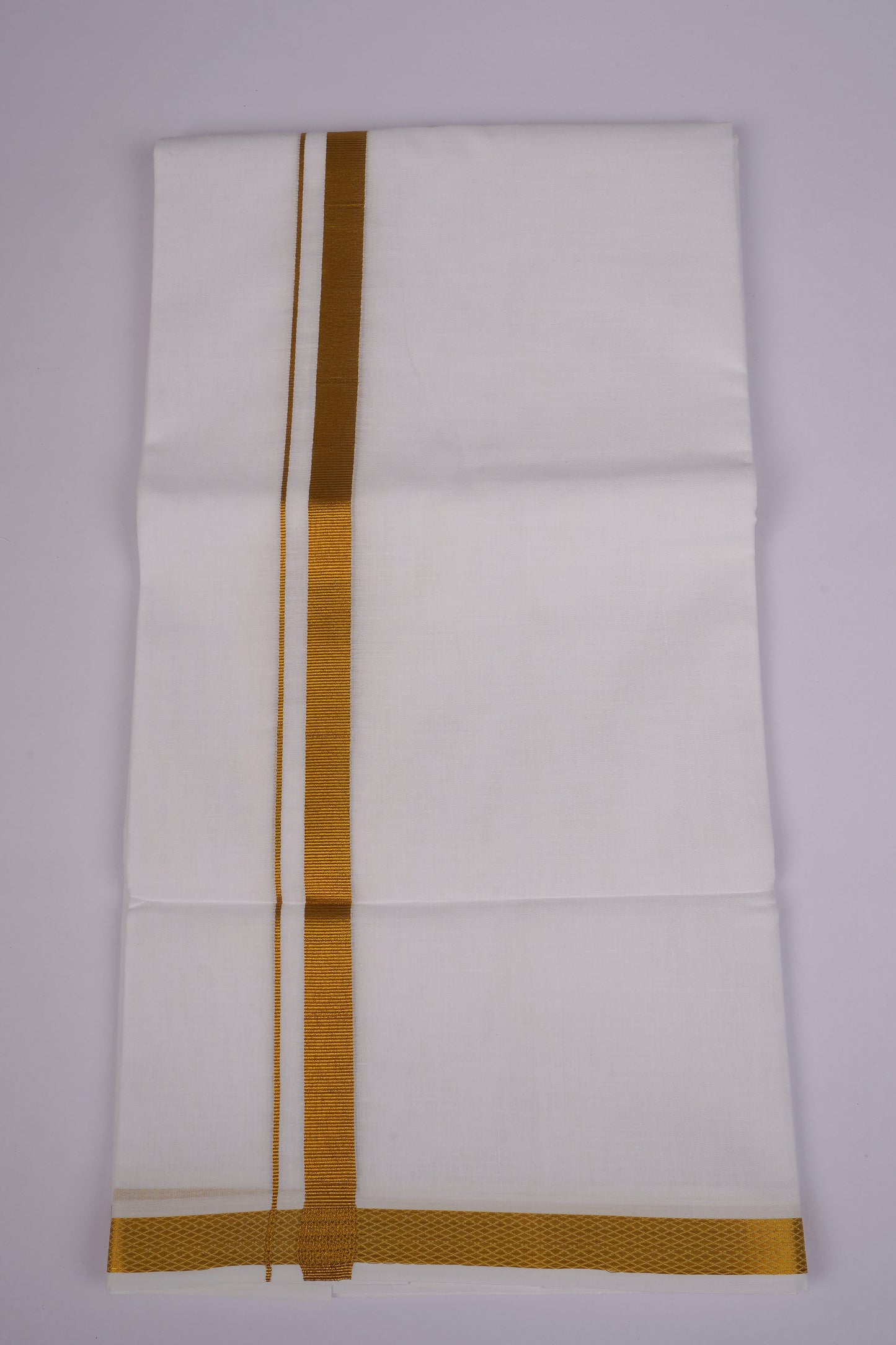 GLD-115 WHITE DOUBLE DHOTI  3.70 MTR