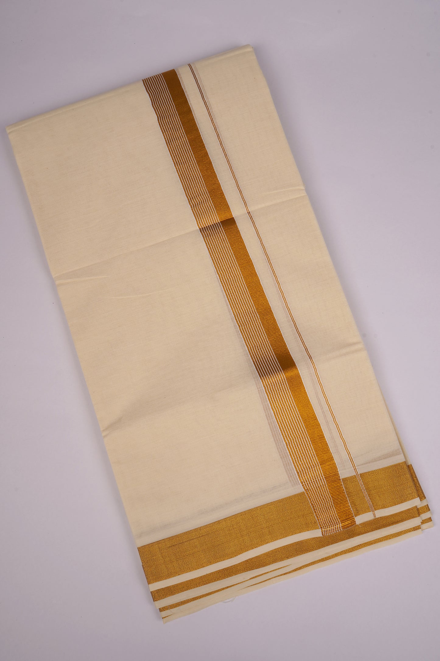 GLD-166C CREAM DOUBLE DHOTI  4.00 MTR