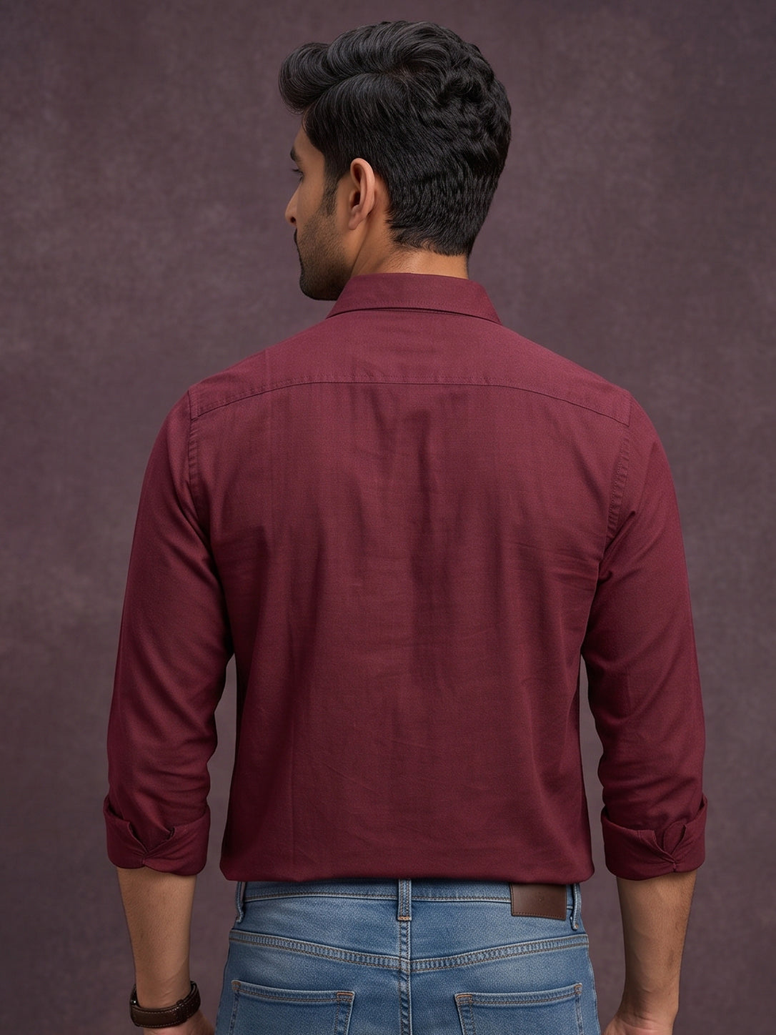 Stain Free Full Sleeve Formal Maroon Color Shirt For Men-68001