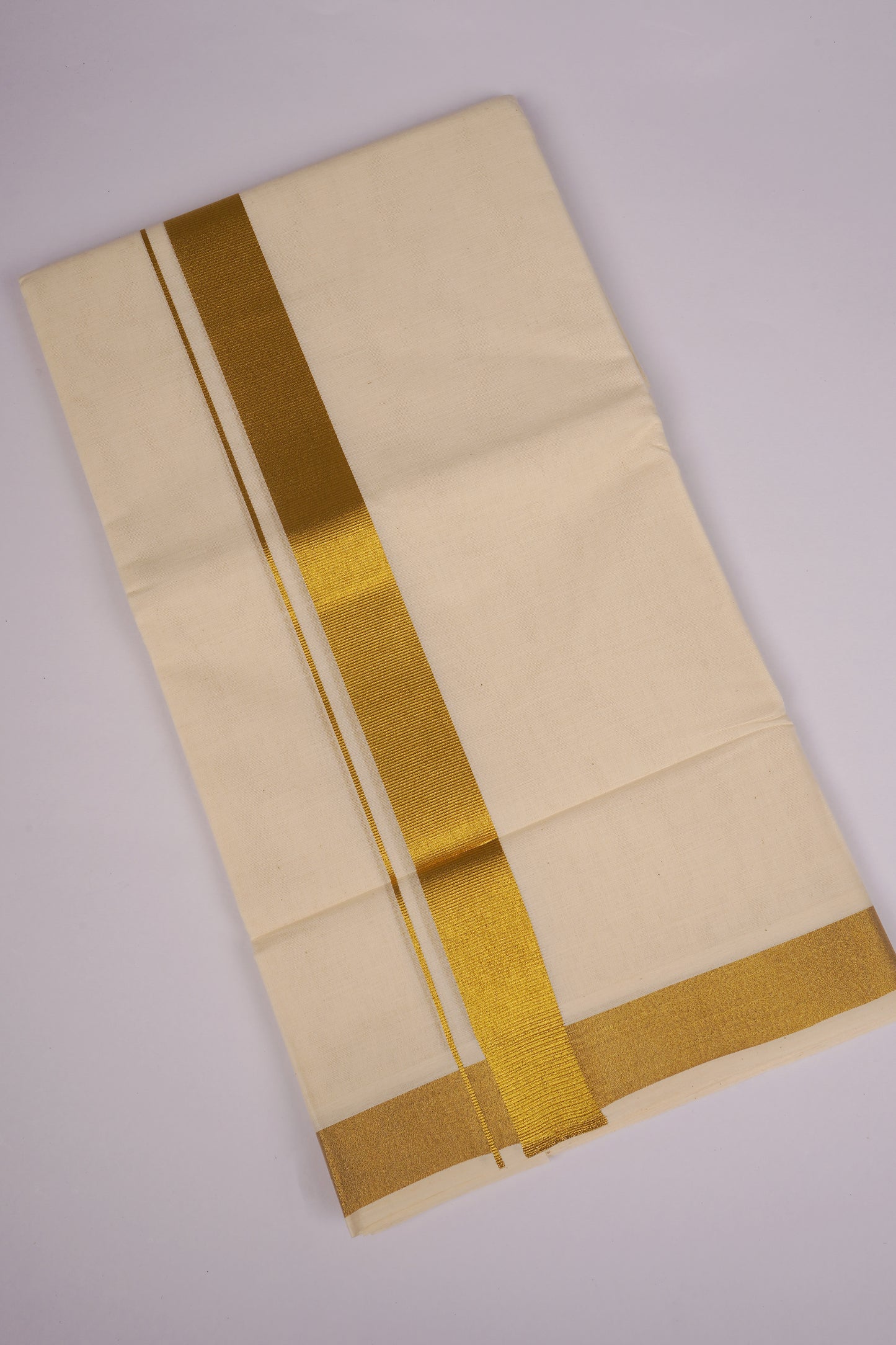 GLD-91C CREAM DOUBLE DHOTI  3.80 MTR