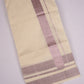 GLD-140C CREAM DOUBLE DHOTI  4.00 MTR