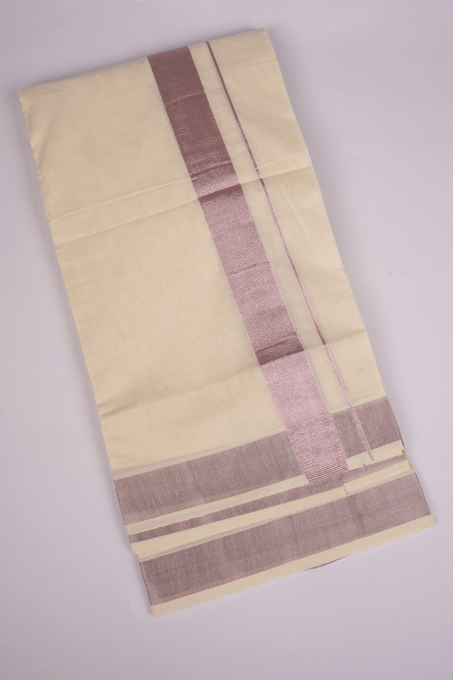 GLD-140C CREAM DOUBLE DHOTI  4.00 MTR