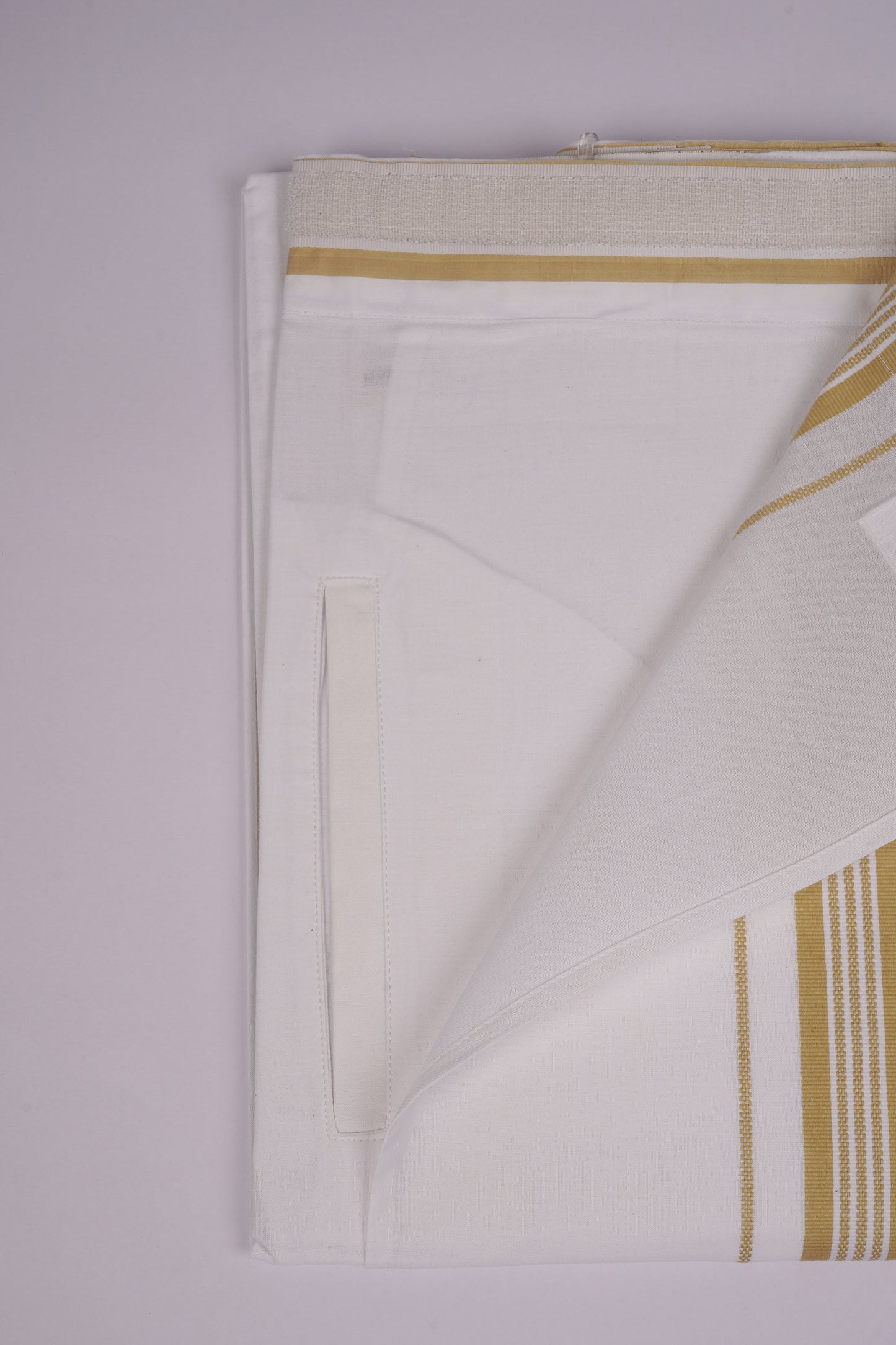 PKT FS-01 VELCRO WHITE SINGLE DHOTHIE -Light yellow