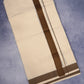 FCD-366C CREAM DOUBLE DHOTHIE 3.80 MTR - Dark Brown