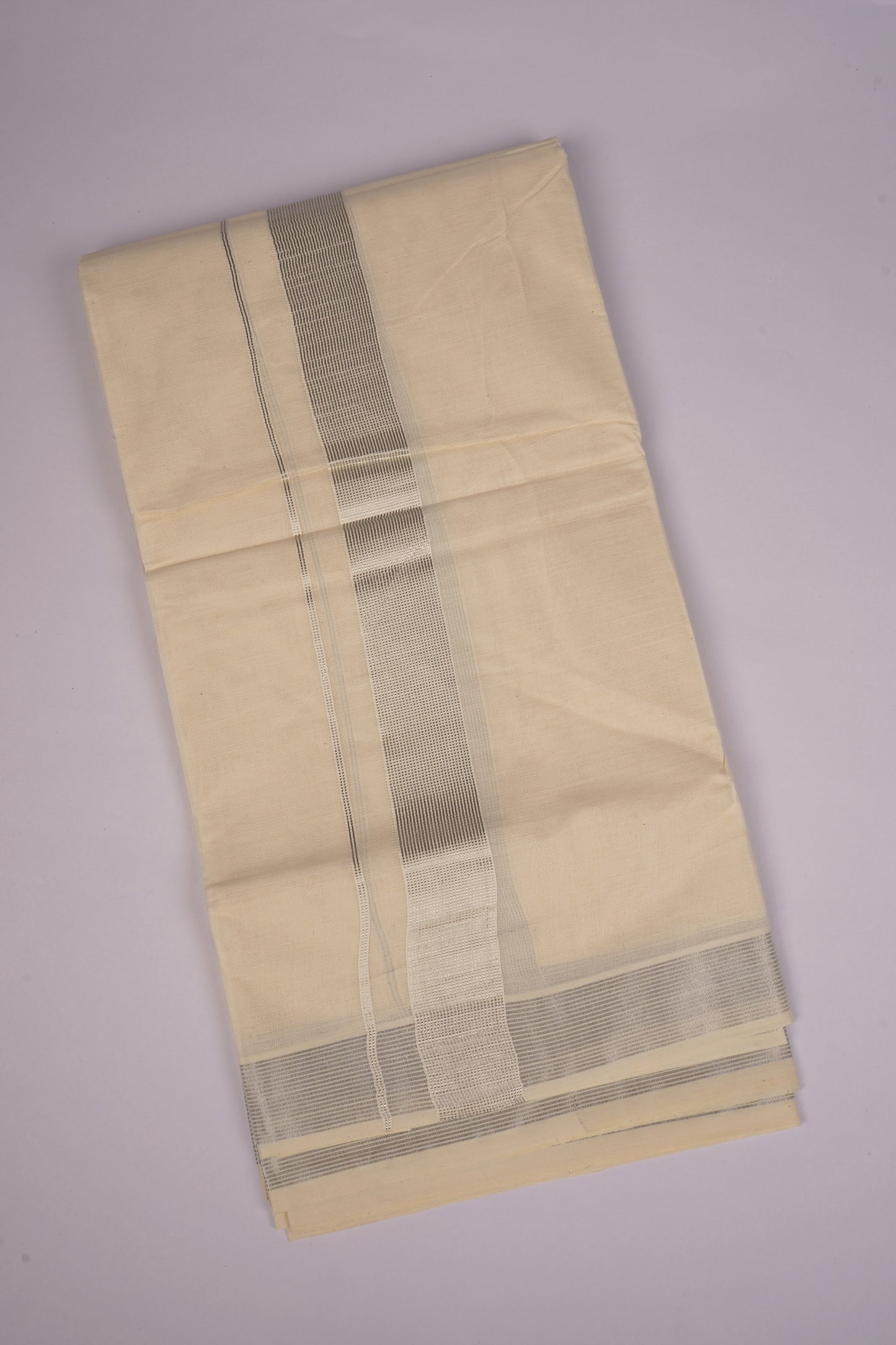 SLD-80C CREAM DOUBLE DHOTI  4.00 MTR