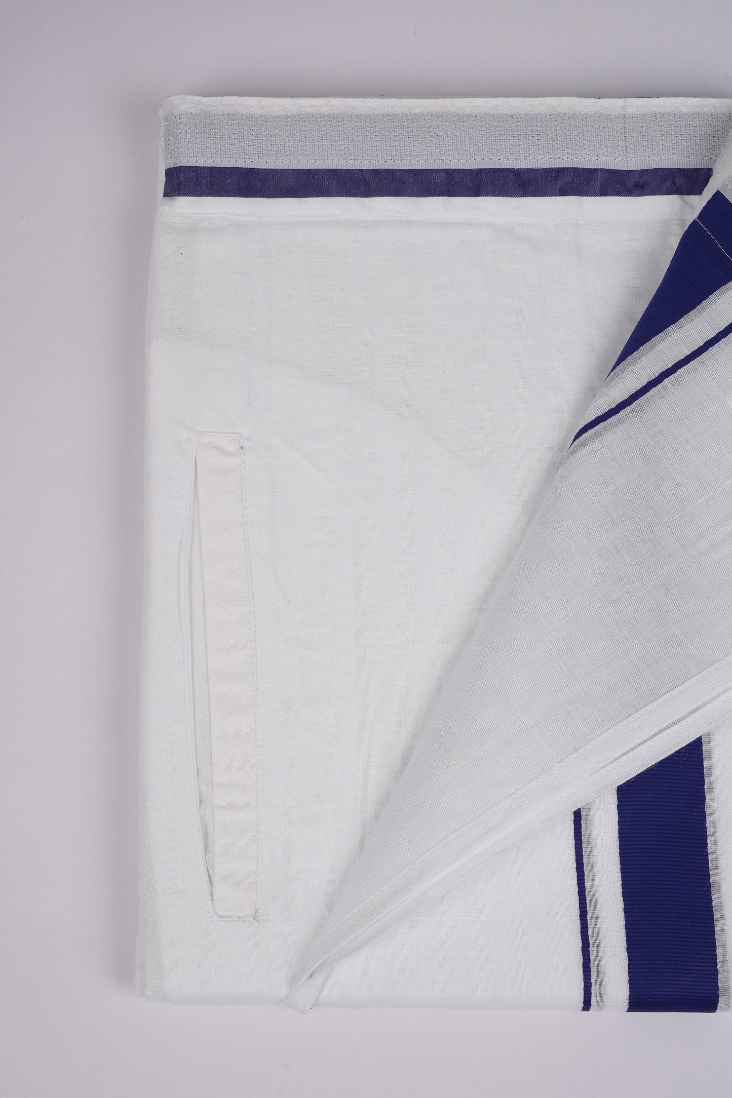 PKT FD-01 VELCRO WHITE DOUBLE DHOTI - Ink Blue