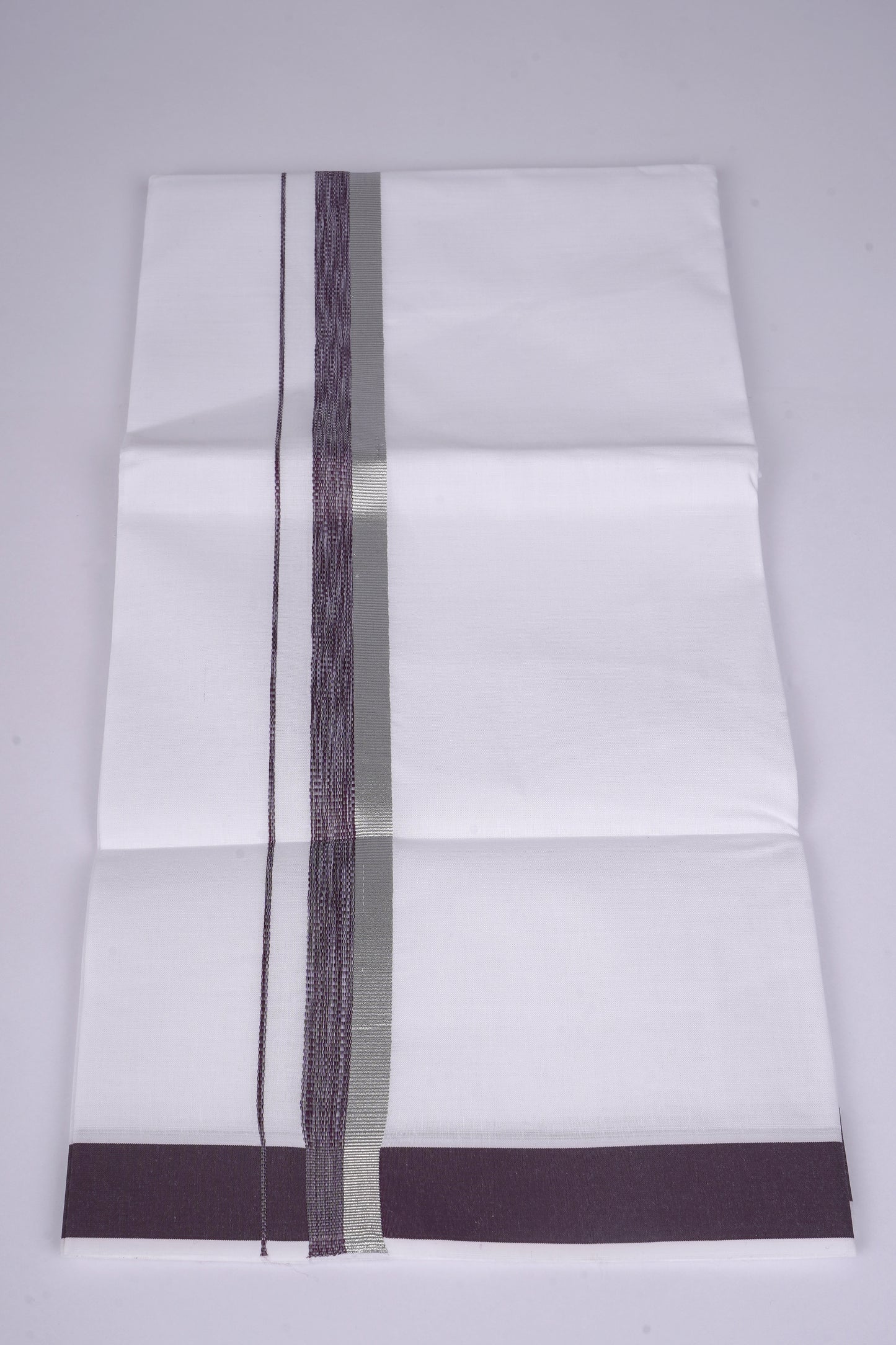 FS-124 W/S DHOTI  1.90 MTR - Silver Dark Violet