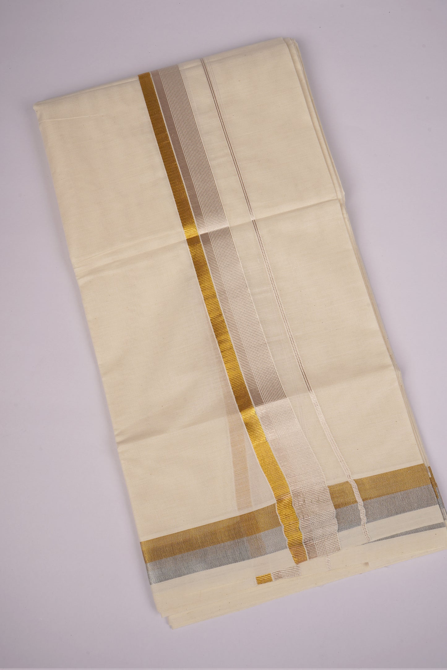 GLD-150C CREAM DOUBLE DHOTI  4.00 MTR