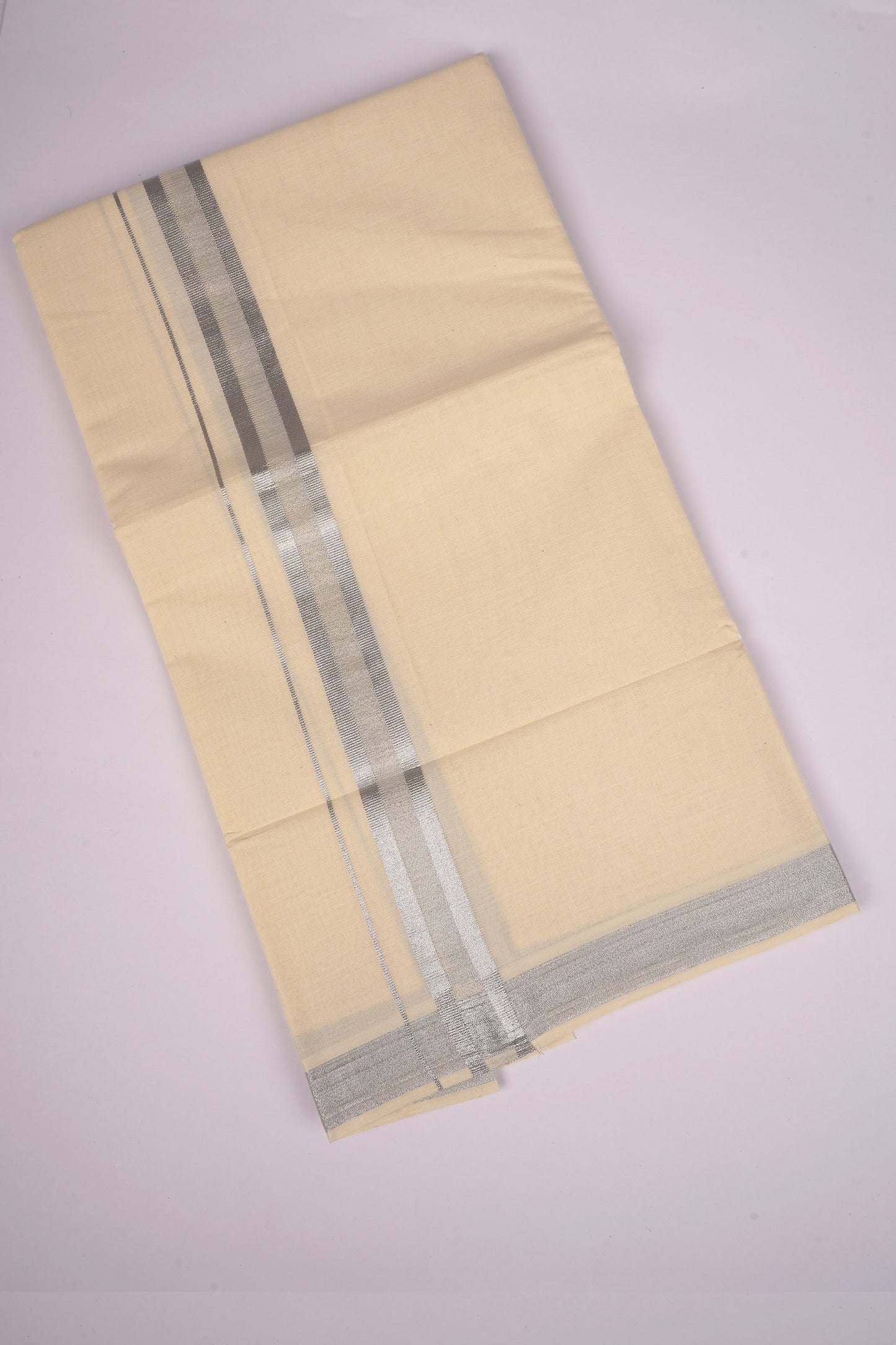 SLD-62C CREAM DOUBLE DHOTI  3.80 MTR