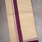 FD-189C CREAM DOUBLE DHOTHIE 3.80 MTR - violet