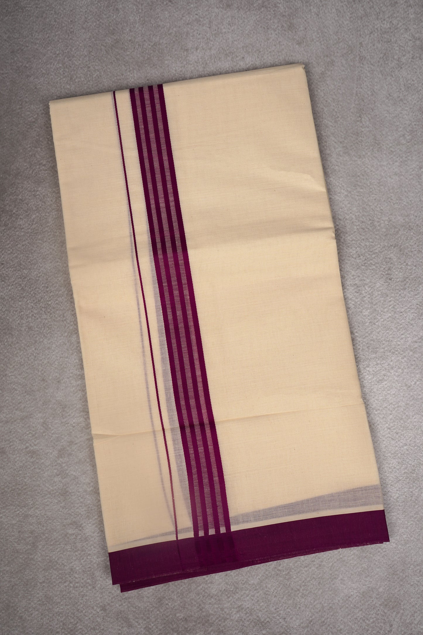 FD-189C CREAM DOUBLE DHOTHIE 3.80 MTR - violet