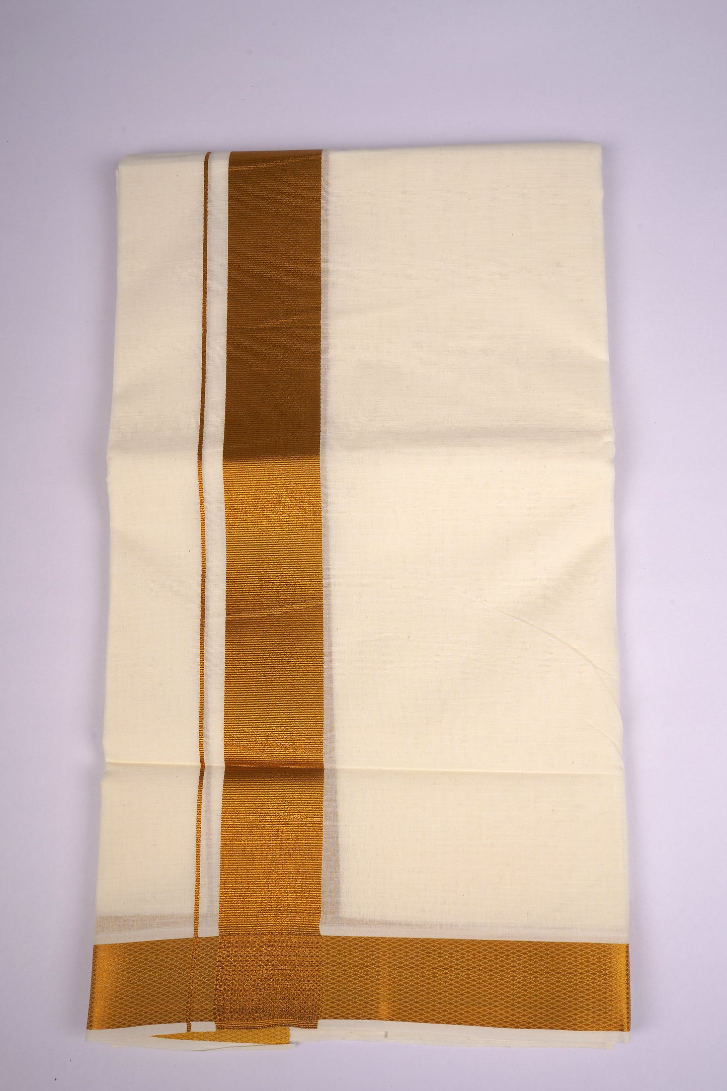GLD-95C CREAM DOUBLE DHOTI  3.80 MTR