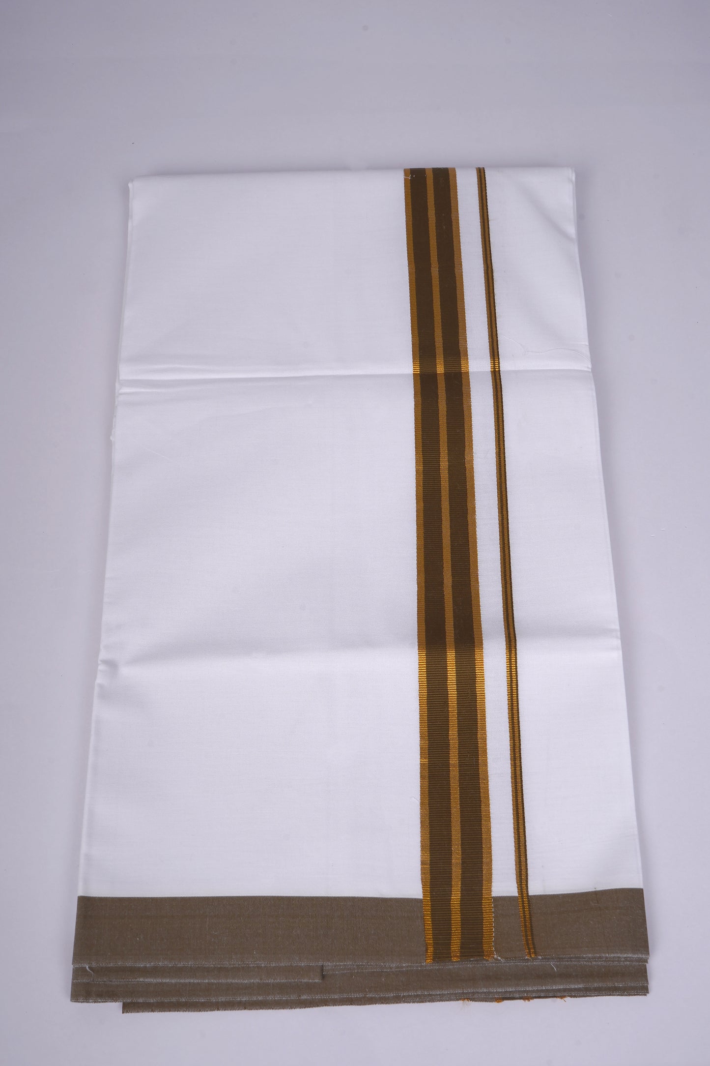 FS-107 W/S DHOTI 2.00 MTR - GOLD DARK BROWN