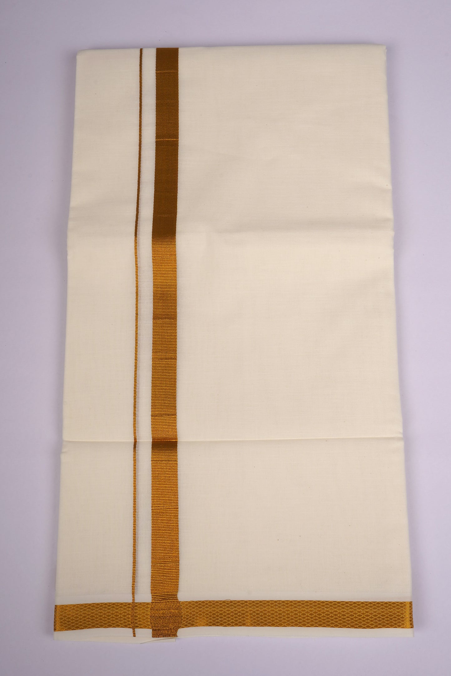 GLD-37C CREAM DOUBLE DHOTI  3.80 MTR