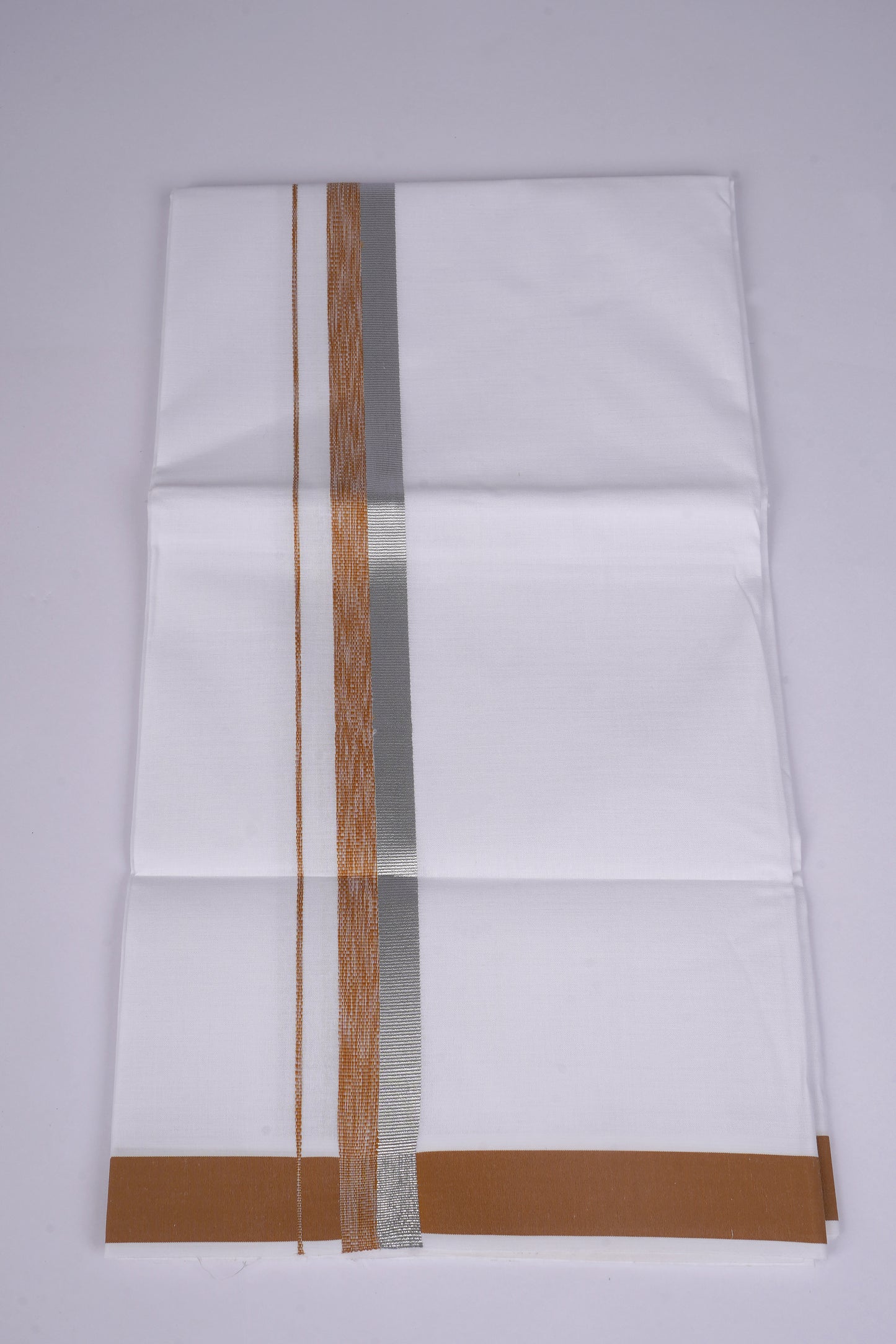 FS-124 W/S DHOTI  1.90 MTR - Silver Brown