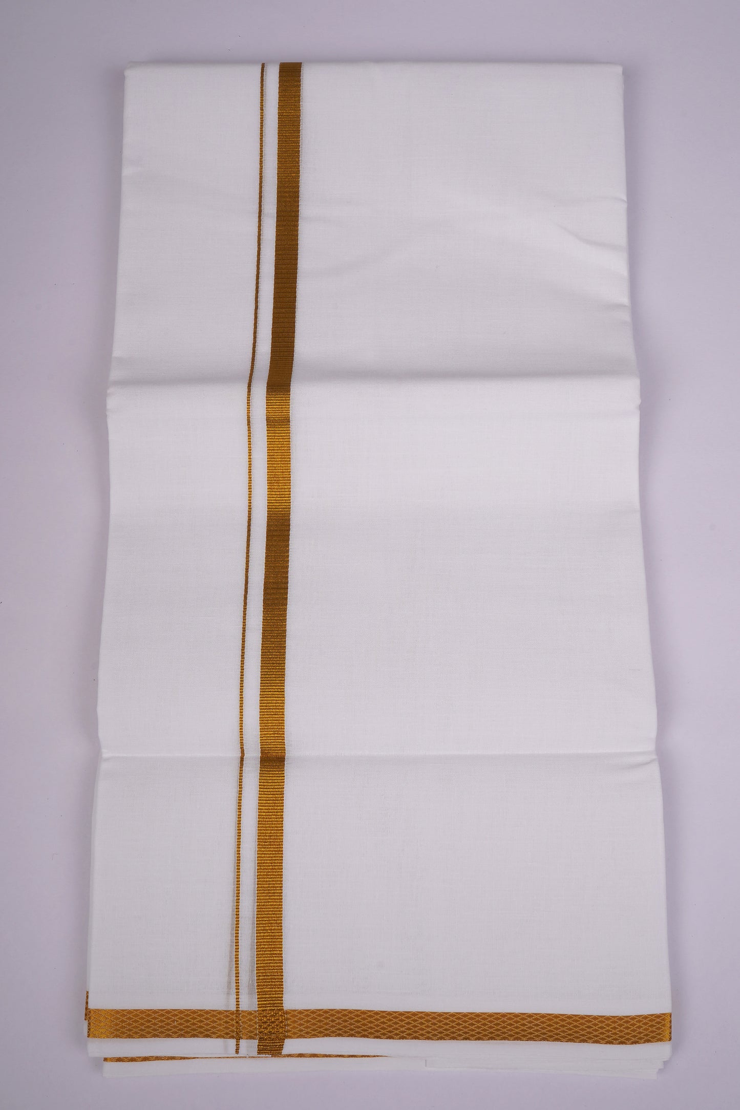 GLD-36 WHITE DOUBLE DHOTI   3.80 MTR