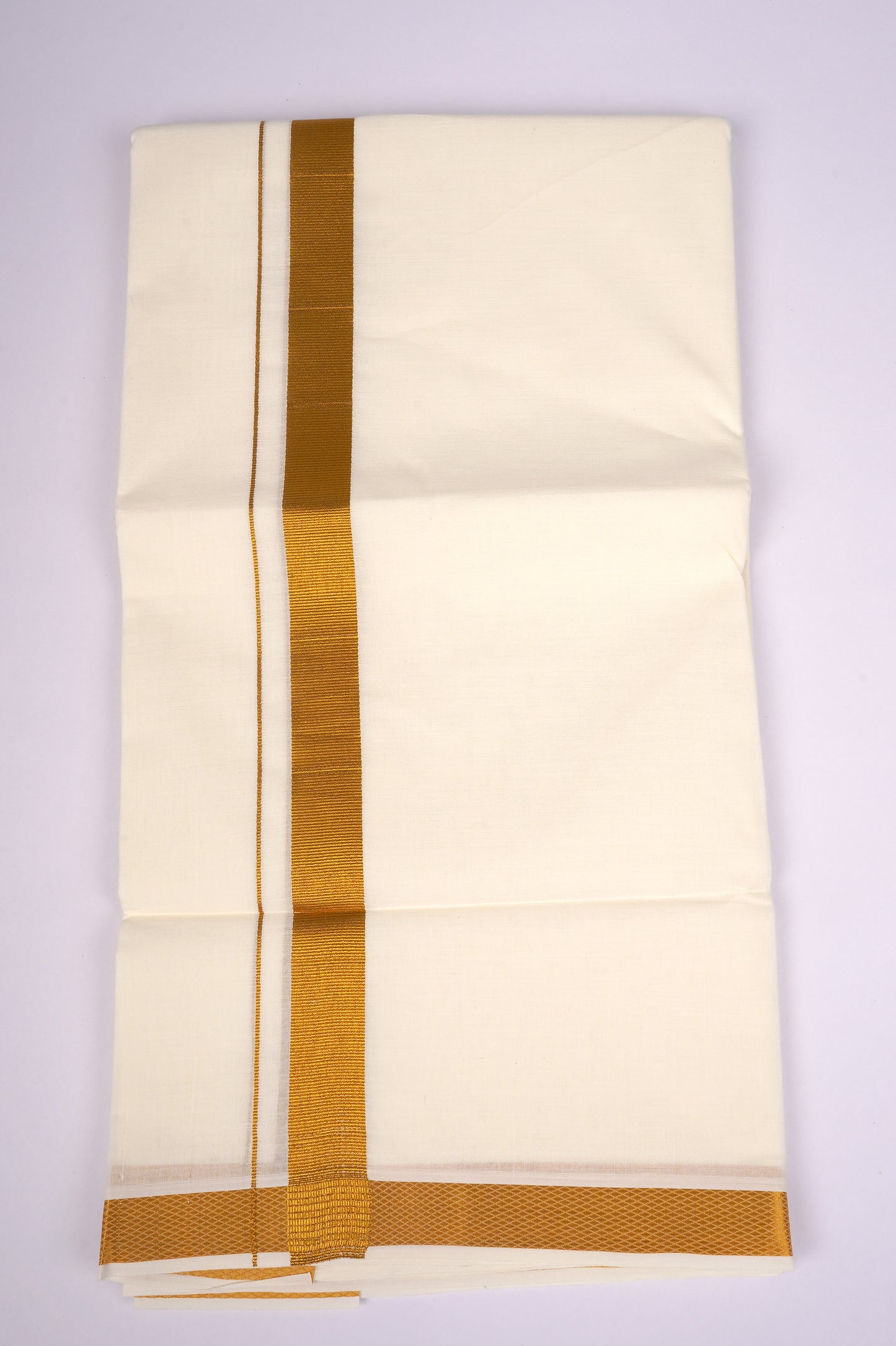 GLD-33C CREAM DOUBLE DHOTI  3.80 MTR