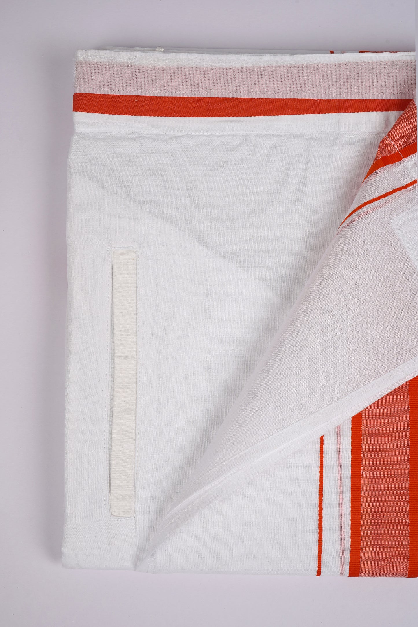 PKT FD-02 VELCRO WHITE DOUBLE DHOTI - Light Orange