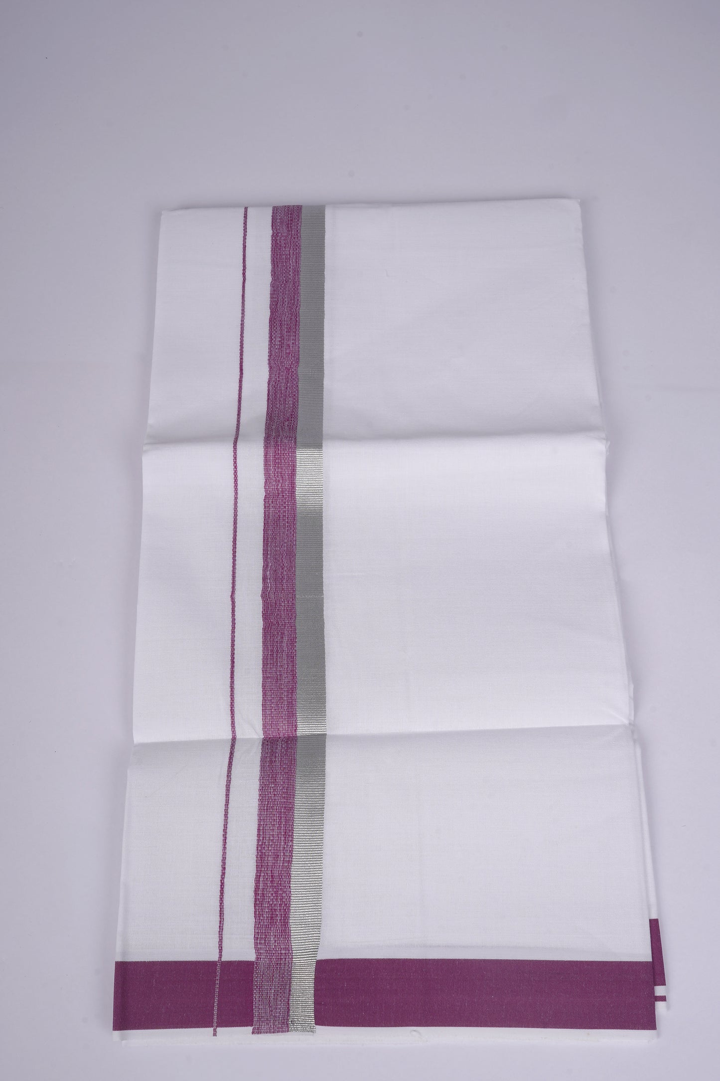 FS-124 W/S DHOTI  1.90 MTR - Silver Dark Violet