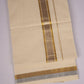 GLD-149C CREAM DOUBLE DHOTI  4.00 MTR