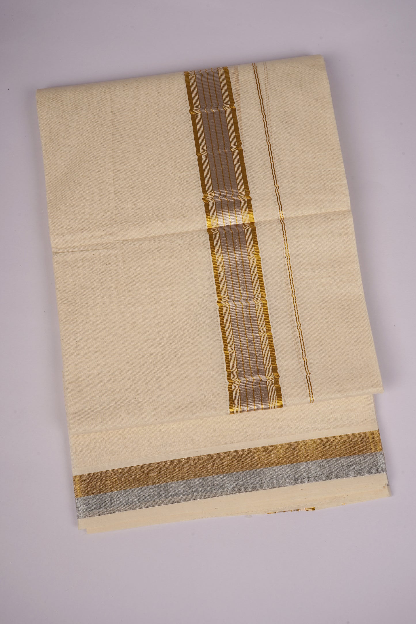 GLD-149C CREAM DOUBLE DHOTI  4.00 MTR