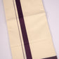 FD-08C CREAM DOUBLE DHOTI  3.80 MTR-Dark Brown