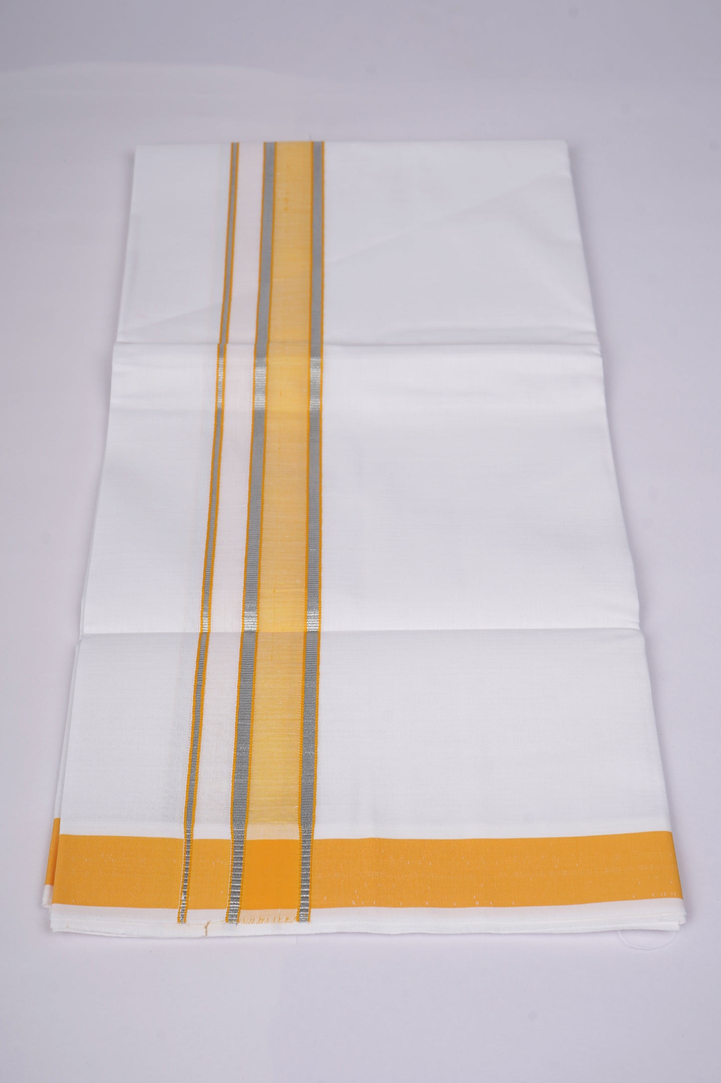 FS-105 W/S DHOTI  2.00 MTR - Silver Yellow