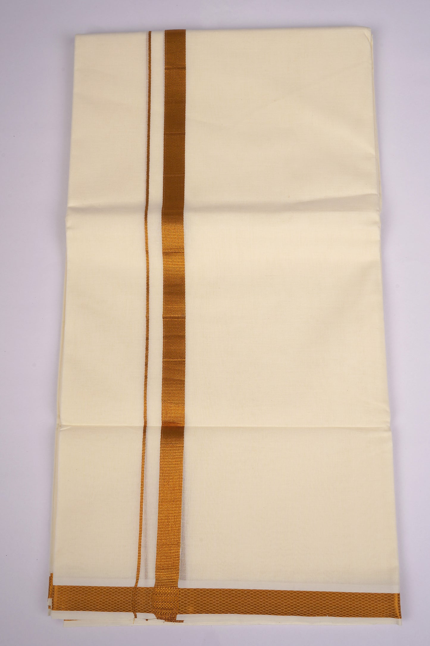 GLD-41C CREAM DOUBLE DHOTI  4.00 MTR