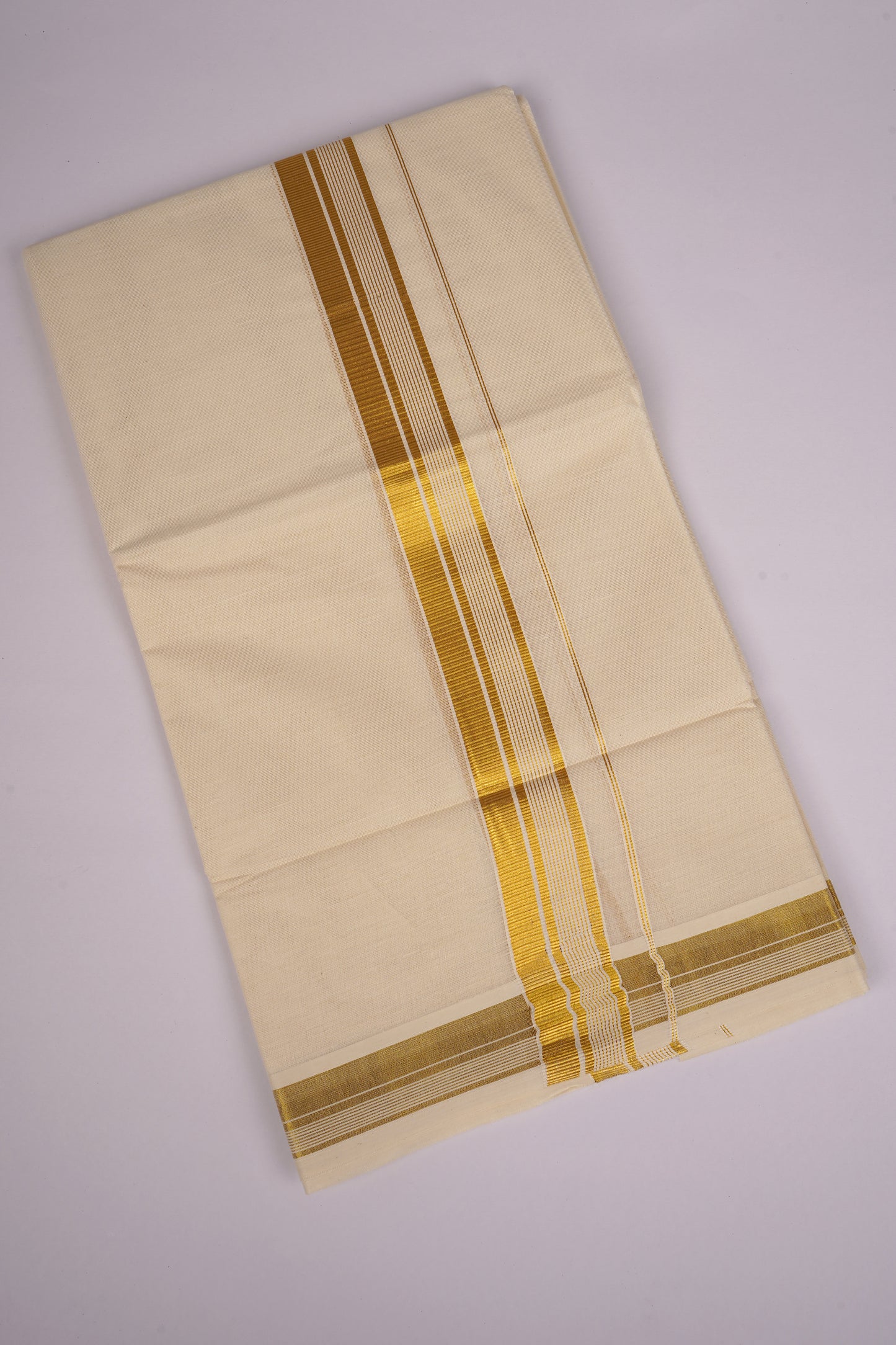 GLD-145C CREAM DOUBLE DHOTI  4.00 MTR
