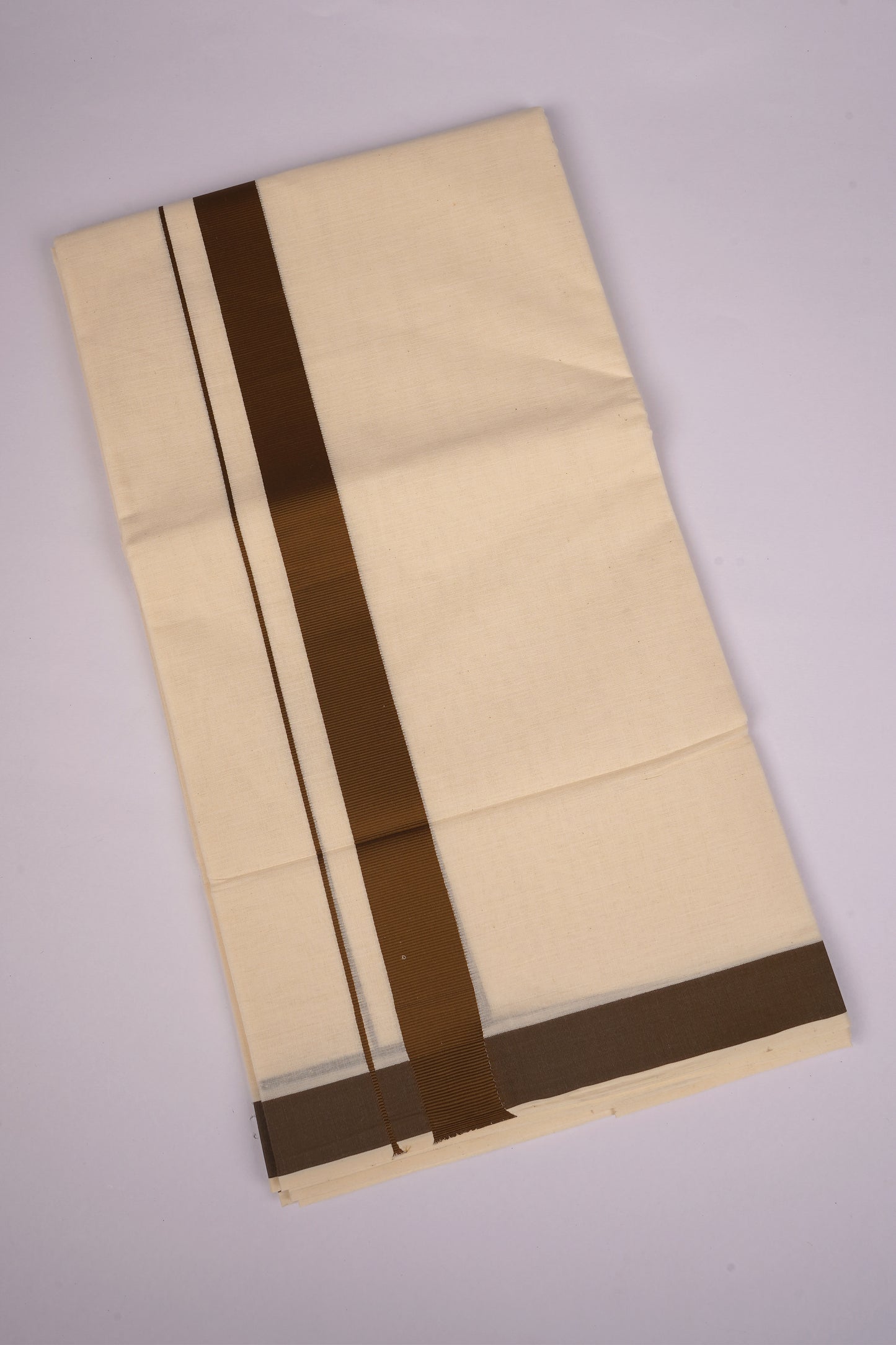 FD-08C CREAM DOUBLE DHOTI  3.80 MTR-Kaaki