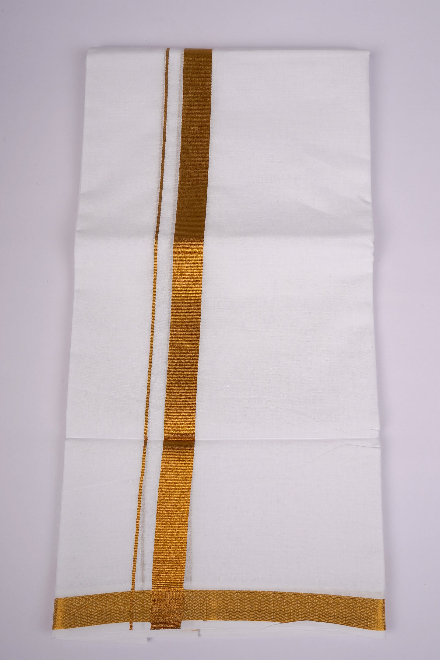 GLD-96 WHITE DOUBLE DHOTI   3.80 MTR