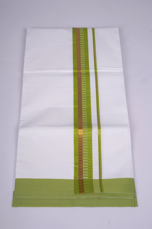 FS-93 W/S DHOTI 2.00 MTR - GOLD LIGHT GREEN