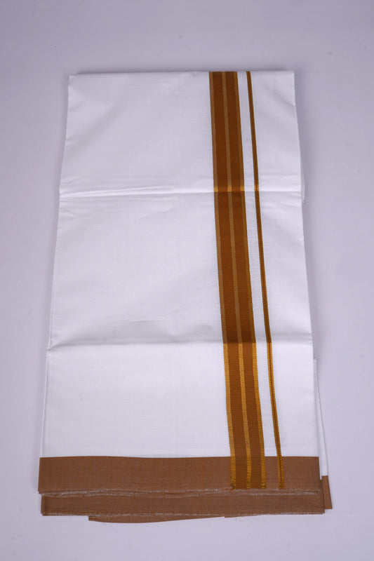FS-107 W/S DHOTI 2.00 MTR - GOLD DARK BROWN