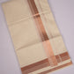 COPPER-04C CREAM DOUBLE DHOTI  4.00 MTR