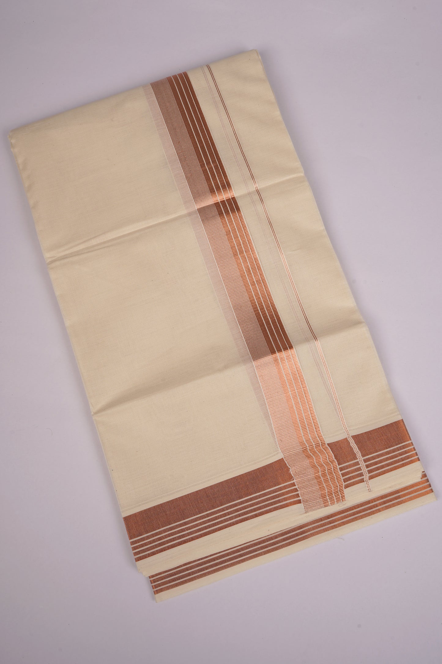 COPPER-04C CREAM DOUBLE DHOTI  4.00 MTR