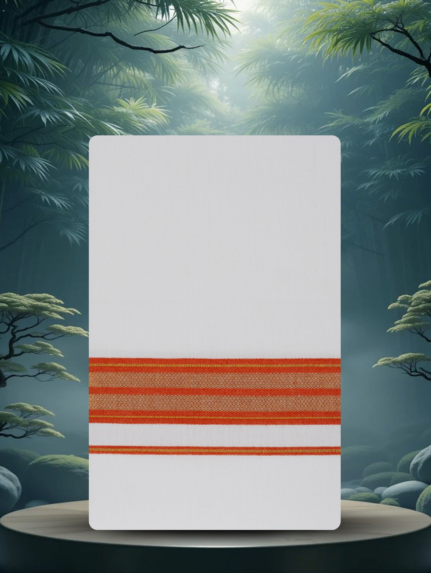 WHITE SINGLE COTTON KARAI - FCS-20 DHOTHIE 2.00 MTR