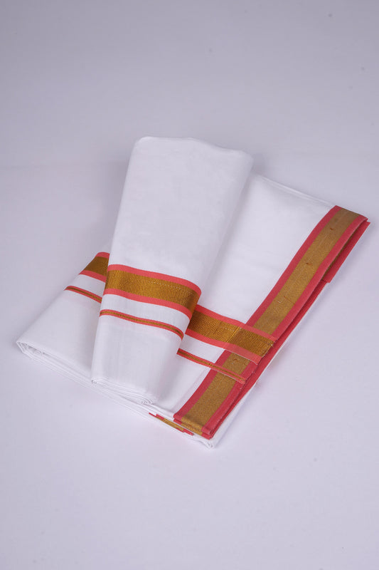 FS-103 W/S DHOTI 2.00 MTR - GOLD DARK ORANGE
