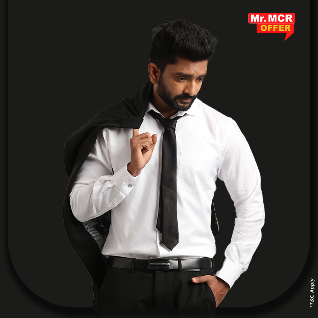 Mr. MCR Offer Combo White Shirt (Buy 1 get 1 free)
