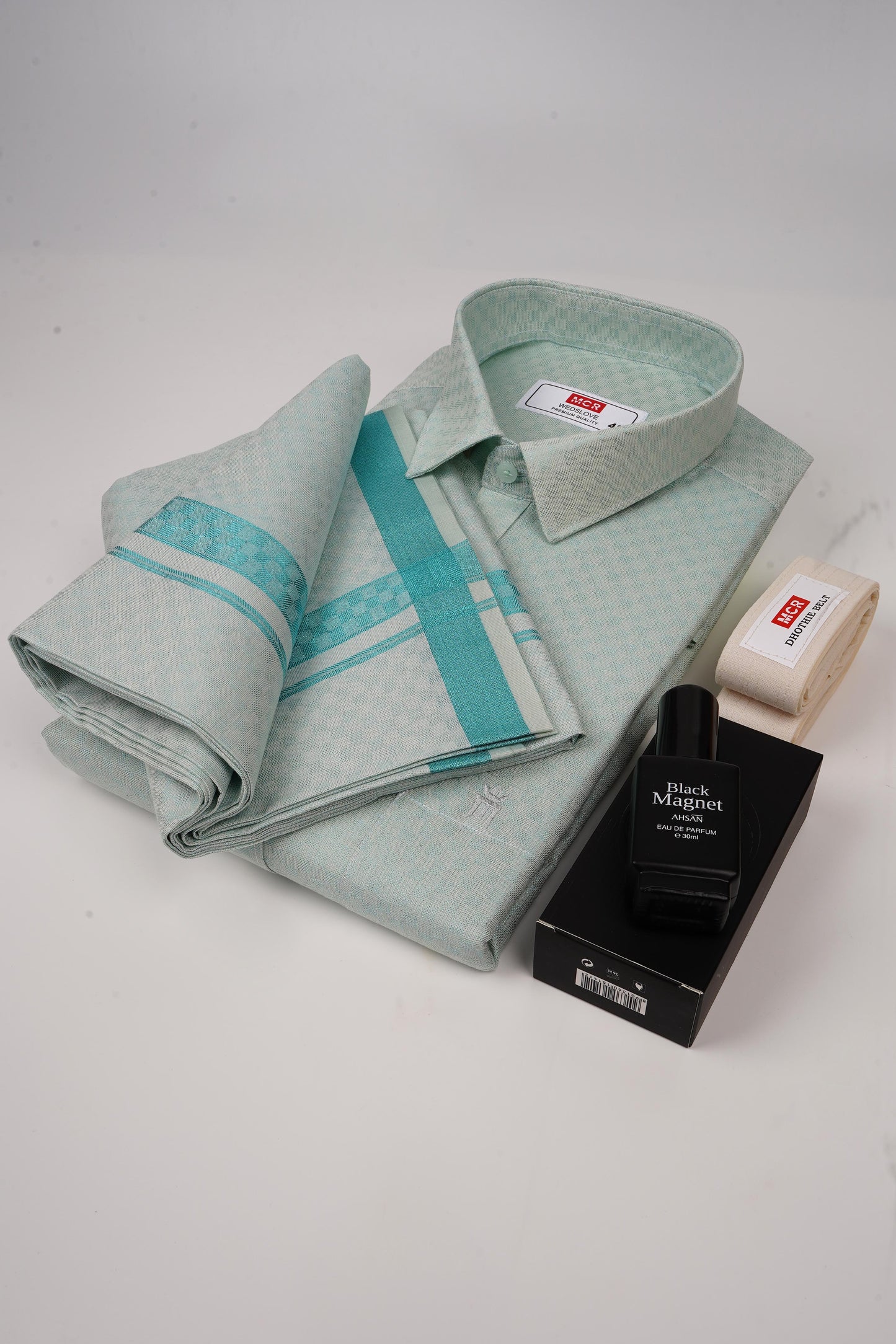 WedsLove Sea Blue Single Set F/S-wedding dress for men (Perfume & Dhoti Belt Free)