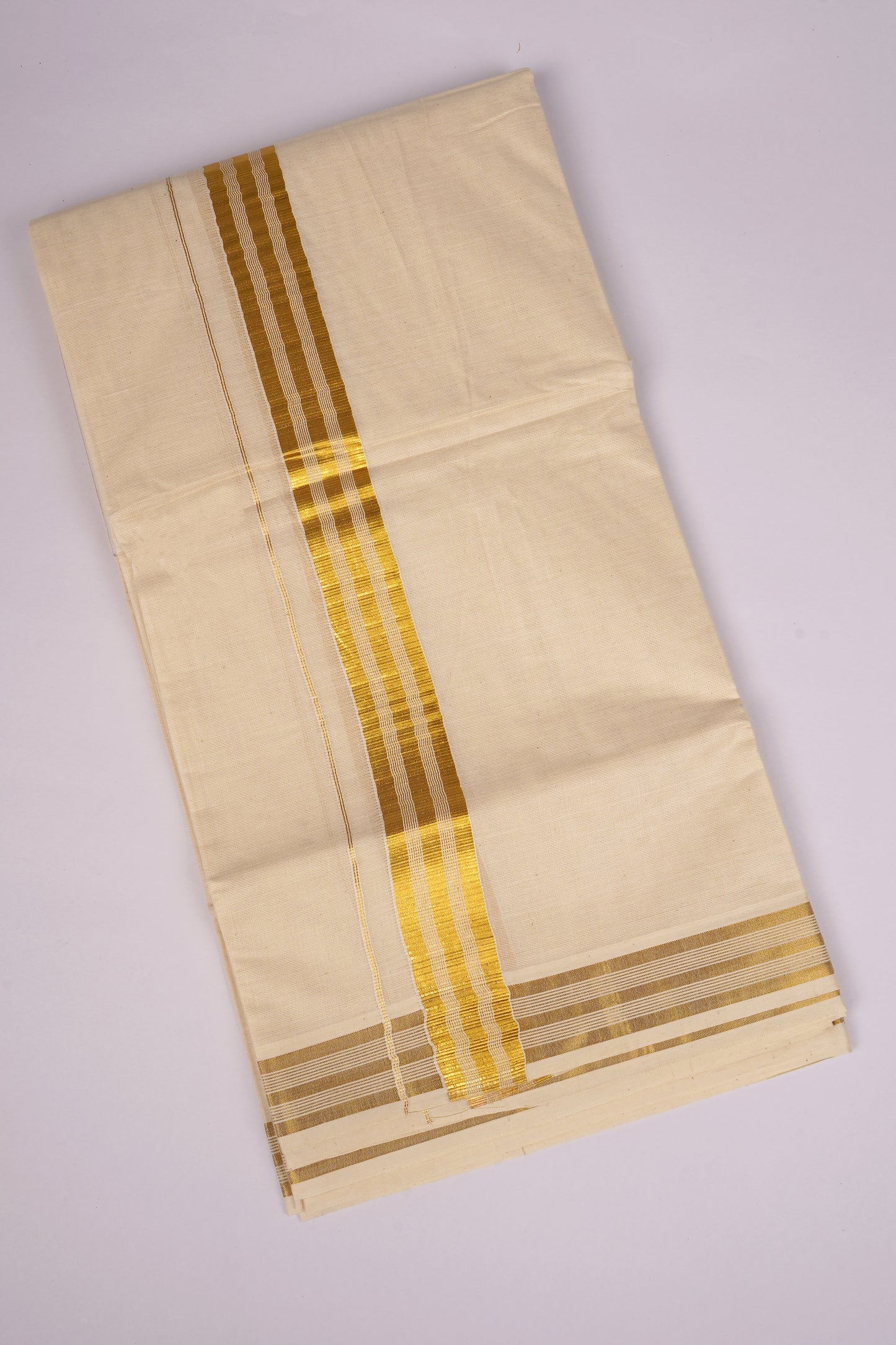 GLD-122C CREAM DOUBLE DHOTI  4.00 MTR