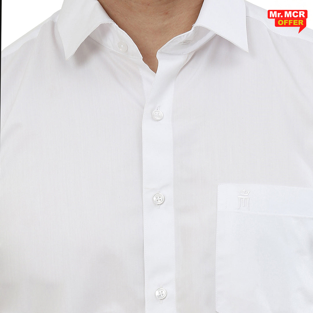 Mr. MCR Offer Combo White Shirt (Buy 1 get 1 free)