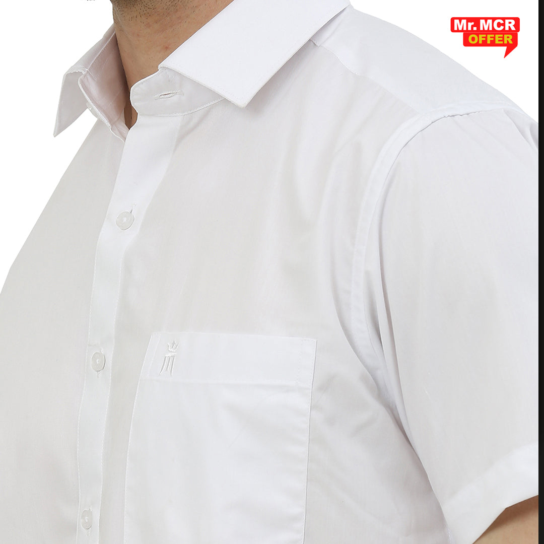 Mr. MCR Offer Combo White Shirt (Buy 1 get 1 free)