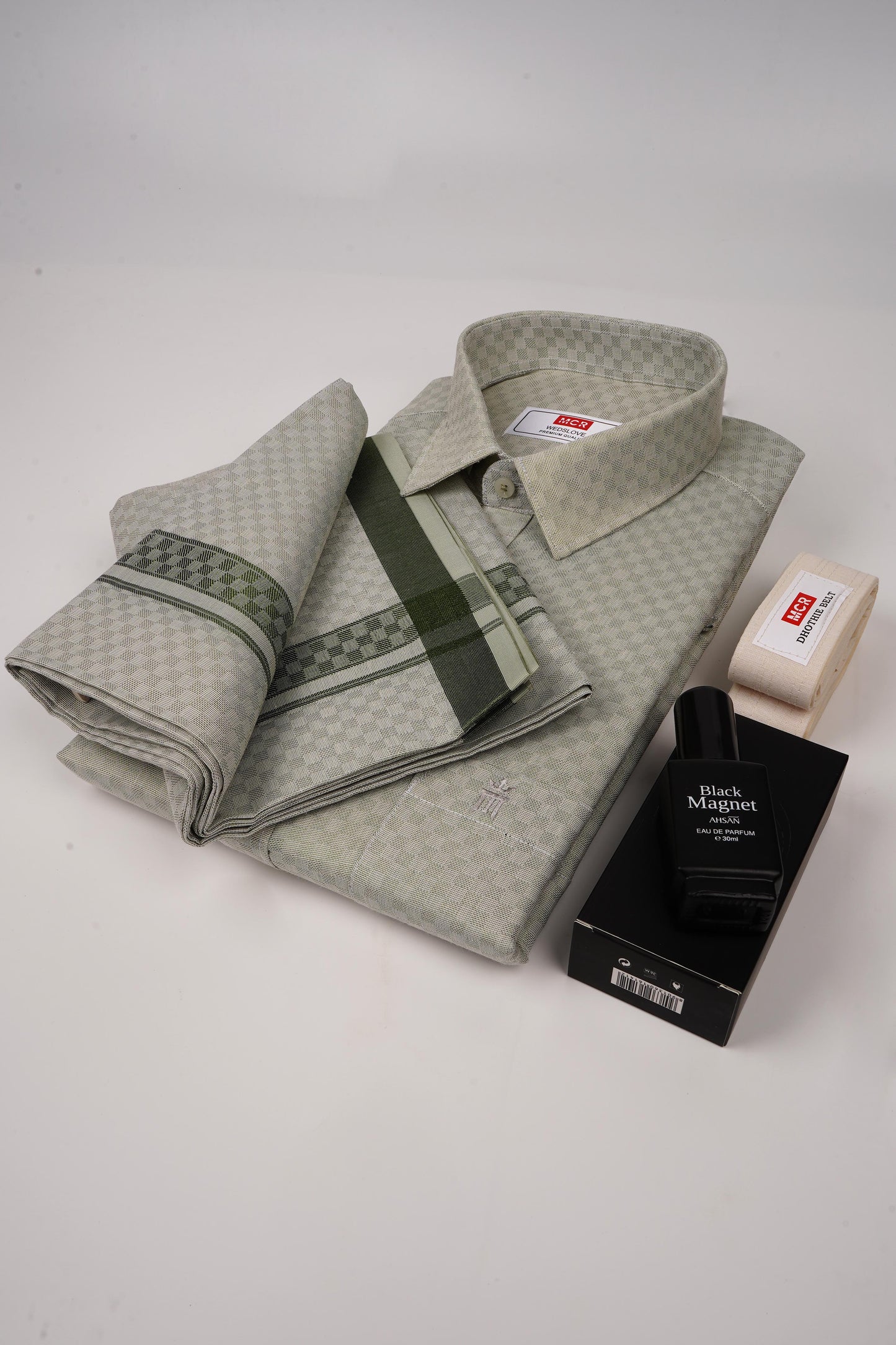 WedsLove D.Green Single Set F/S-wedding clothes for men (Perfume & Dhoti Belt Free)