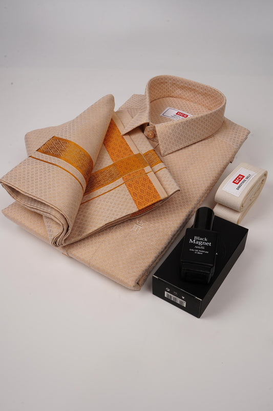 WedsLove Gold Single Set F/S-wedding gents dress (Perfume & Dhoti Belt Free)