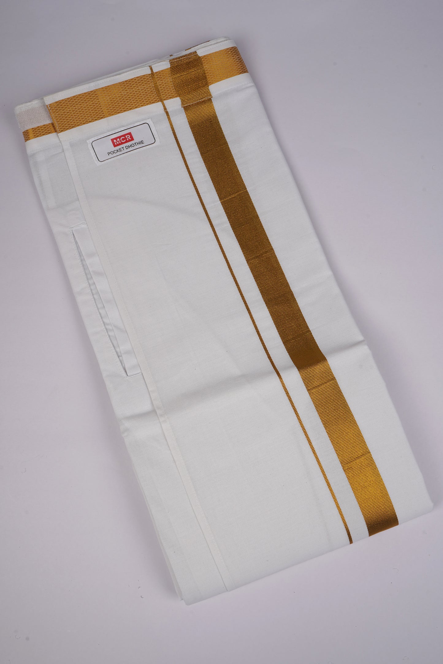 PKT GLS-02 VELCRO WHITE SINGLE DHOTI