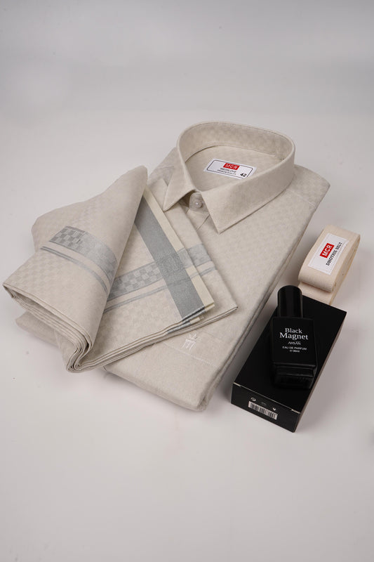 WedsLove Silver Single Set F/S-wedding wear dress for mens (Perfume & Dhoti Belt Free)