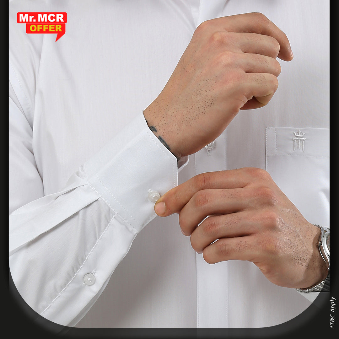 Mr. MCR Offer Combo White Shirt (Buy 1 get 1 free)