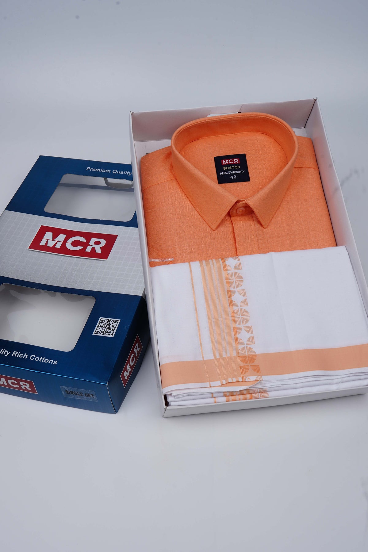Boston Fancy Double Set F/S - (Assorted Pattern) - 21557 Orange