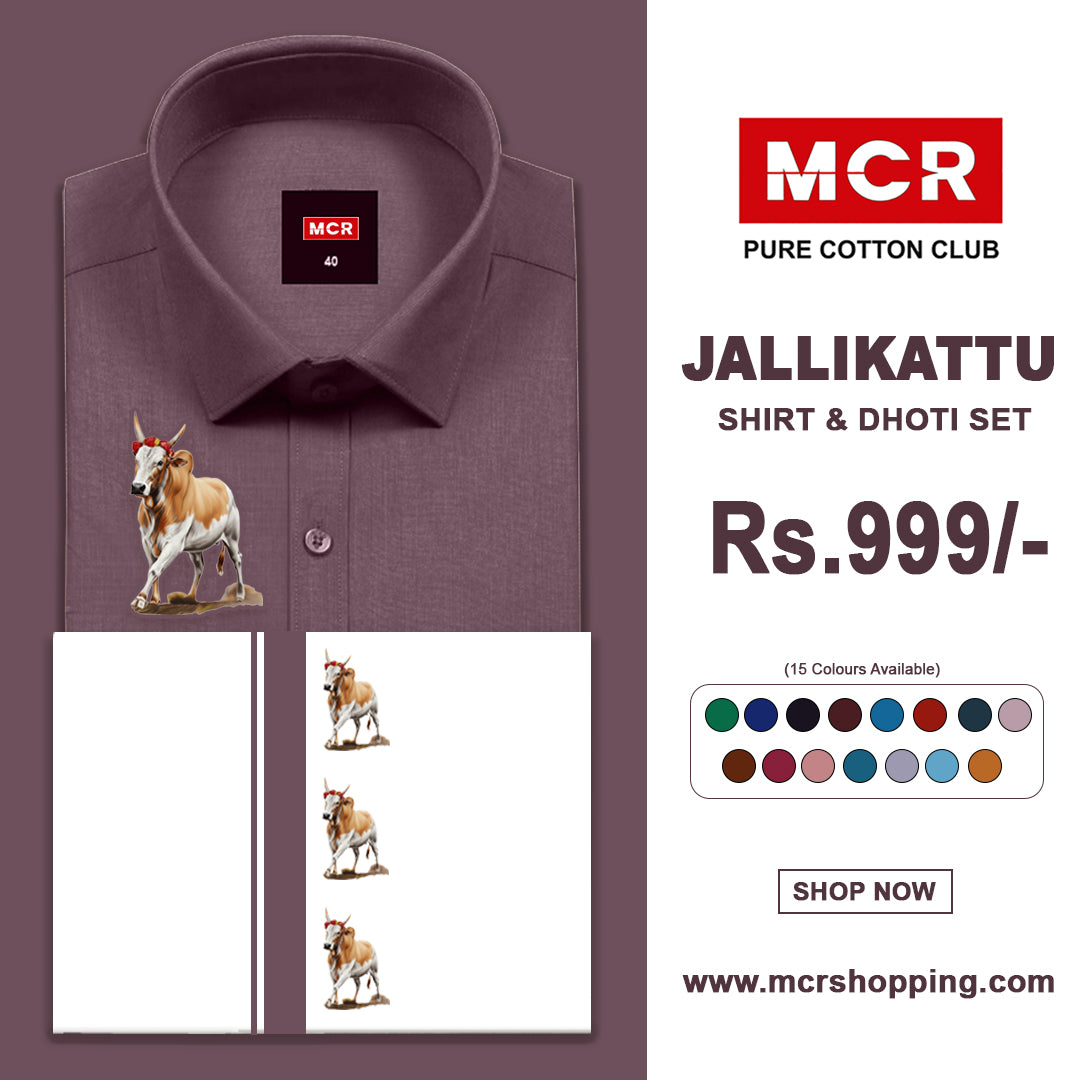 JALLIKATTU COLOUR SINGLE SET H/S - Light Rose
